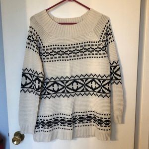 Chaps sweater, size large. White and black